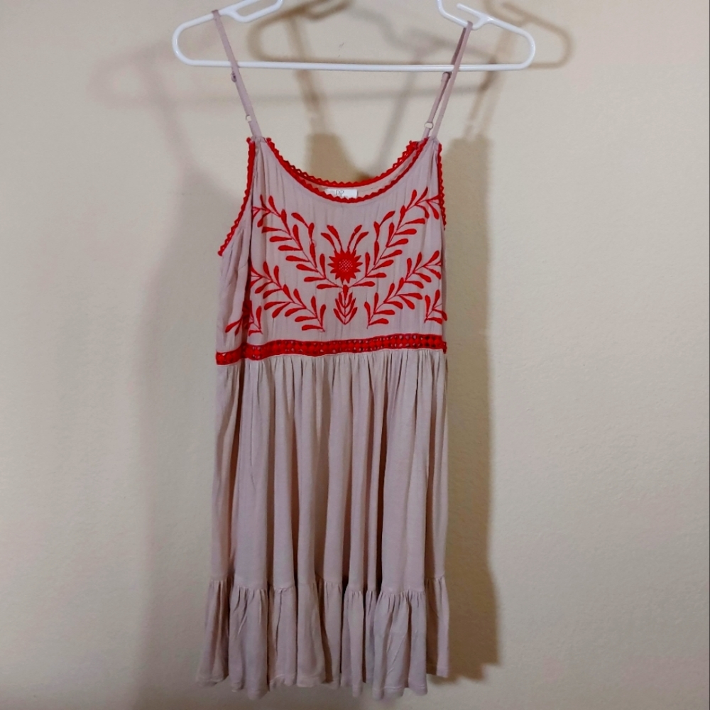 BP Embroidered Boho Mini Length Dress, size small